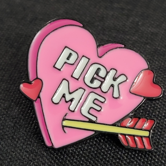 Pick Me Heart Pierced By Cupid's Arrow Enamel Pin - Picture 7 of 9